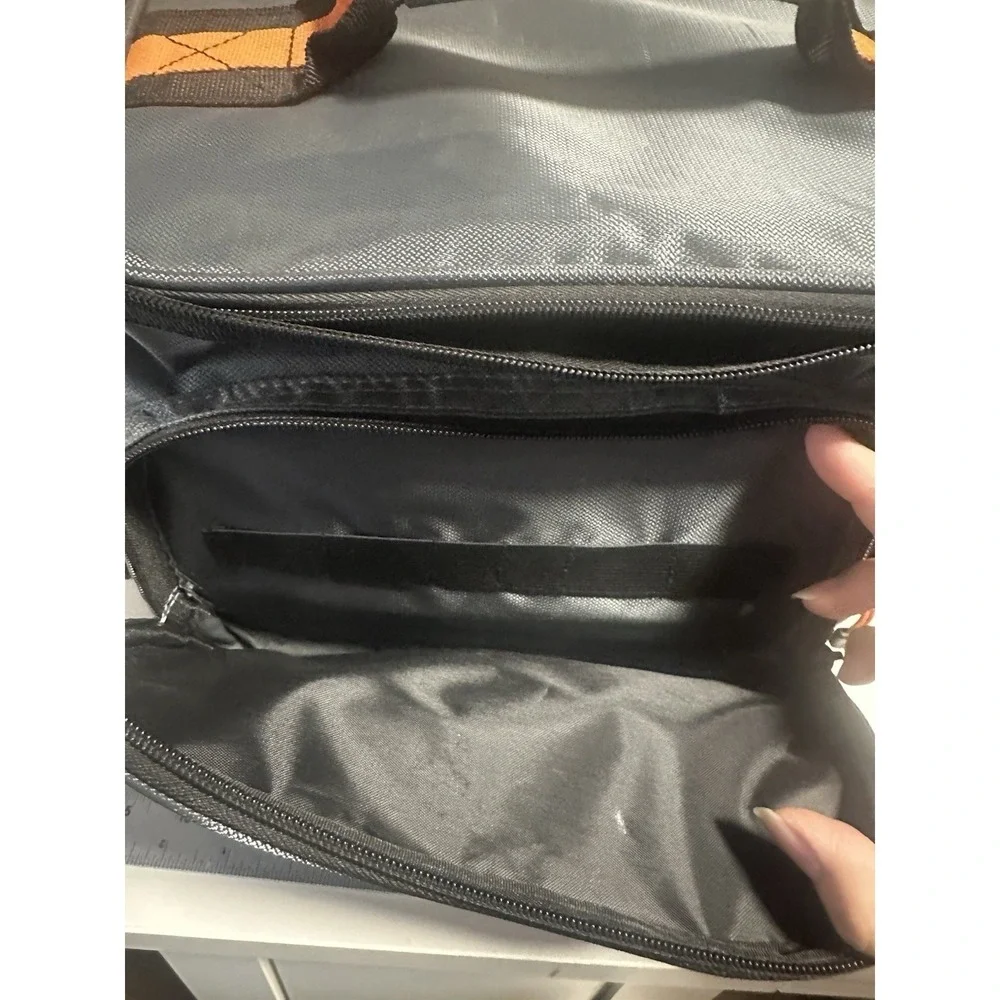 Okeechobee Fats Fishing Tackle Bag Gray Orange Medium Soft Side Shoulder Strap
